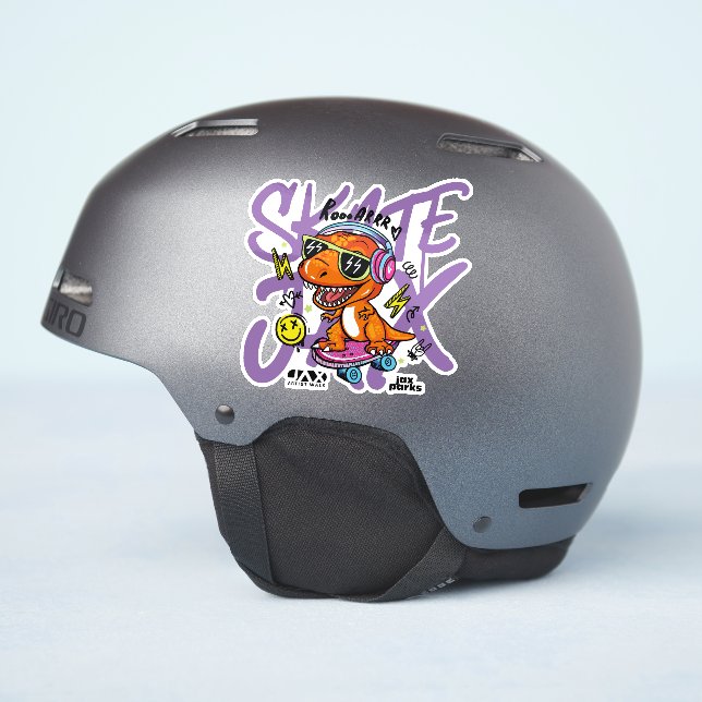 Artist Walk Skate Park Dino Sticker (Helmet Side)