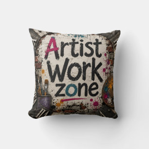 Artist Work Zone Creative Studio Gift for Artists Cushion