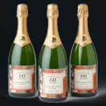 Artistic Abstract Boho Colourful 60th Birthday Sparkling Wine Label<br><div class="desc">Celebrate an important milestone birthday with this colourful contemporary design in a bold abstract painted texture of orange, gold, red, burgundy, navy and ivory. Sophisticated and bohemian, the colours are a wonderful choice for an artist's or creative person's celebration. A text template is included to personalise the text with your...</div>
