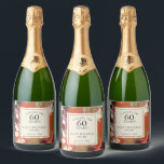 Artistic Abstract Boho Colourful 60th Birthday Sparkling Wine Label<br><div class="desc">Celebrate an important milestone birthday with this colourful contemporary design in a bold abstract painted texture of orange, gold, red, burgundy, navy and ivory. Sophisticated and bohemian, the colours are a wonderful choice for an artist's or creative person's celebration. A text template is included to personalise the text with your...</div>