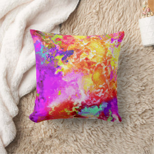 Artistic Abstract Colour Explosions Cushion