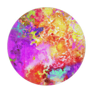 Artistic Abstract Colour Explosions Cutting Board