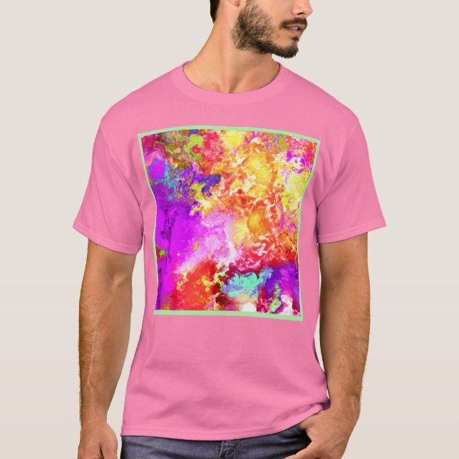 Artistic Abstract Colour Explosions T-Shirt (Front)