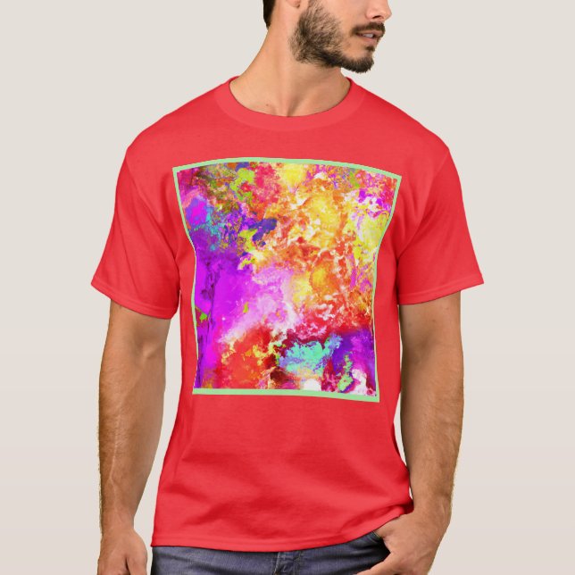 Artistic Abstract Colour Explosions T-Shirt (Front)