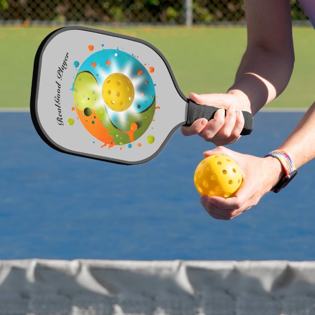 Artistic Abstract Colourful personalise Pickleball Paddle (Insitu)