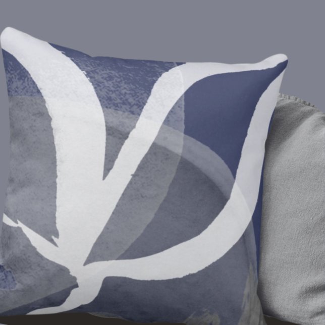 Artistic Abstract Design | Blue Gray & White Cushion (Creator Uploaded)