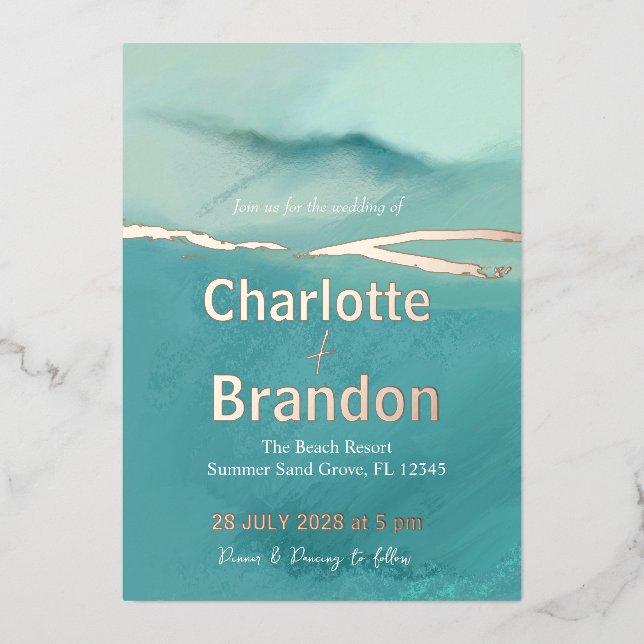 Artistic Abstract Landscape Green Fields Wedding (Front)