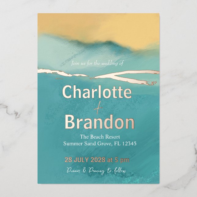 Artistic Abstract Landscape Green Fields Wedding (Front)