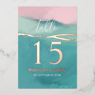 Artistic Abstract Landscape Wedding Table Number