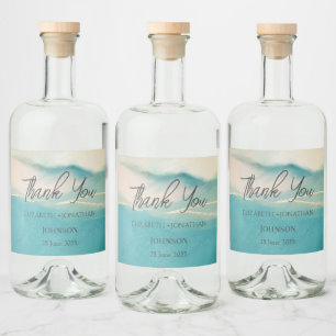 Artistic Abstract Landscape  Wedding Thank You  Liquor Bottle Label