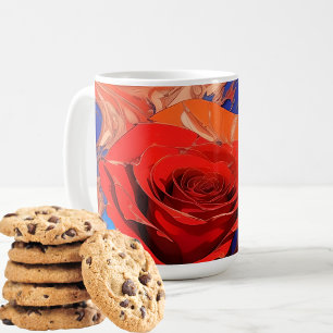 Artistic Abstract Marbled Rose   Coffee Mug