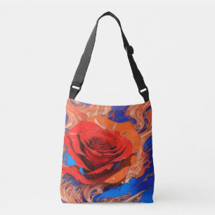 Artistic Abstract Marbled Rose  Crossbody Bag