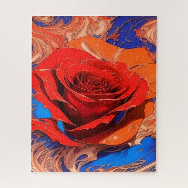 Artistic Abstract Marbled Rose   Jigsaw Puzzle (Vertical)