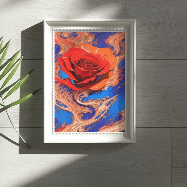 Artistic Abstract Marbled Rose   Poster (Creator Uploaded)