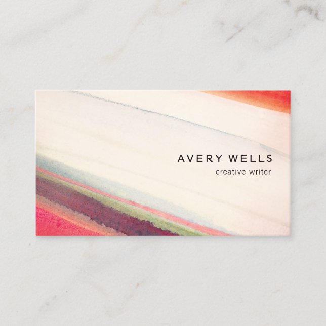 Artistic Abstract Watercolor Art Business Card (Front)