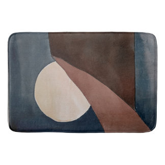Artistic abstract watercolor painting bath mat