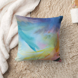 Artistic abstract watercolor painting cushion