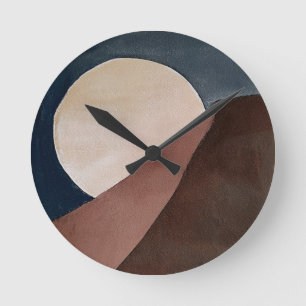 Artistic abstract watercolor painting round clock