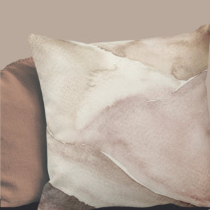 Artistic Abstract Watercolor Pattern Neutral Cushion