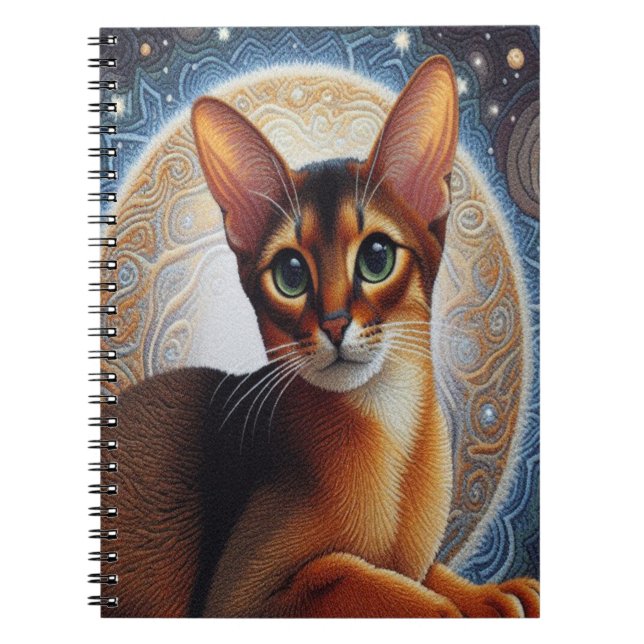 Artistic Abyssinian Cat,  Modern Abyssinian Kitten Notebook (Front)