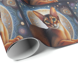 Artistic Abyssinian Cat,  Modern Abyssinian Kitten Wrapping Paper
