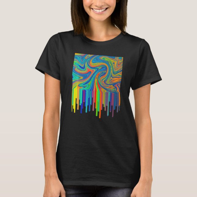 Artistic Acrylic Pouring Art Painting Artists Teac T-Shirt (Front)