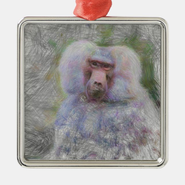 artistic animal baboon metal tree decoration (Front)