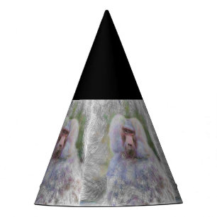 artistic animal baboon party hat
