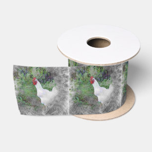 artistic animal chicken satin ribbon