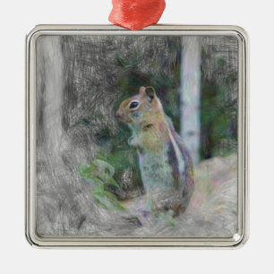 artistic animal chipmunk 1 metal tree decoration