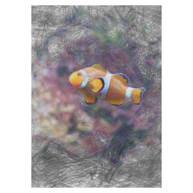 artistic animal clown fish tablecloth (Front)
