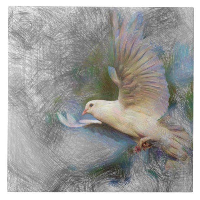 artistic animal dove tile (Front)