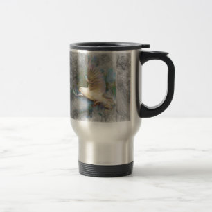 artistic animal dove travel mug