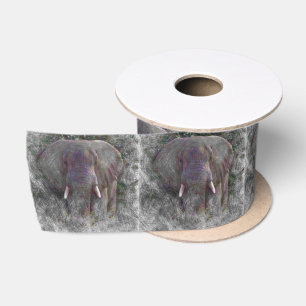 Artistic Animal Elephant Satin Ribbon