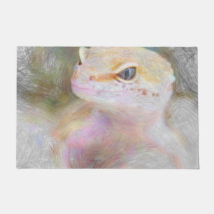 artistic animal gekko doormat