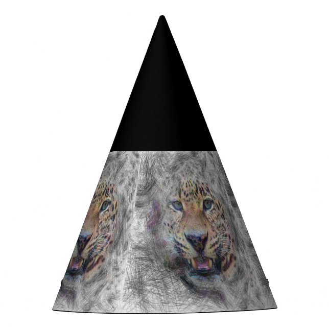 artistic animal leopard party hat (Front)