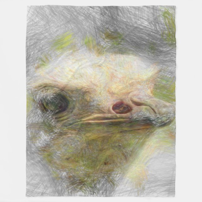 artistic animal ostrich fleece blanket (Front)