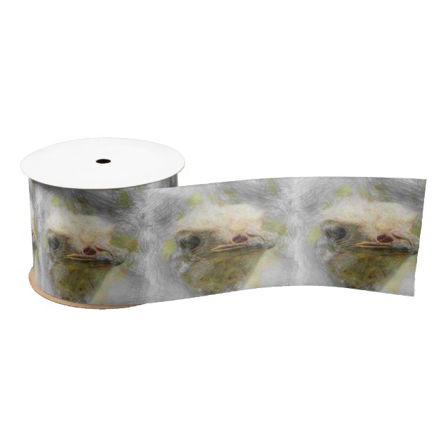 artistic animal ostrich satin ribbon (Spool)