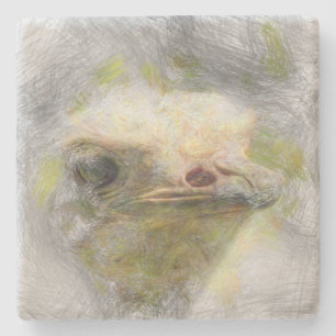 artistic animal ostrich stone coaster