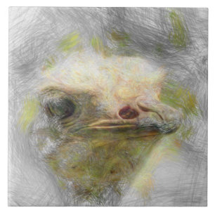 artistic animal ostrich tile