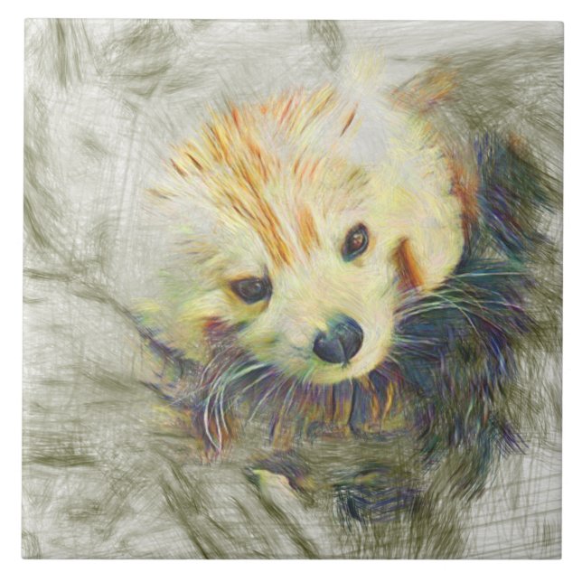 Artistic Animal Red Panda Tile (Front)