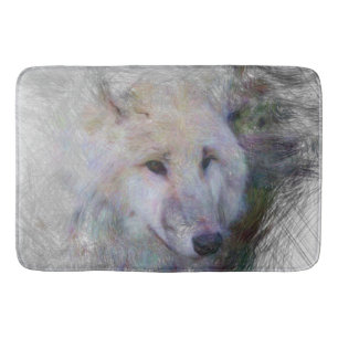 artistic animal wolf bath mat