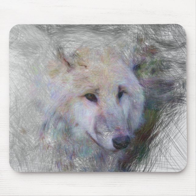 artistic animal wolf mouse mat (Front)