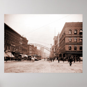 Artistic antique photo High Street Columbus OH Poster