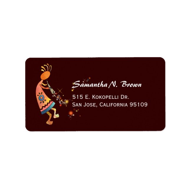 Artistic Arizona Kokopelli Cute Address Label (Front)