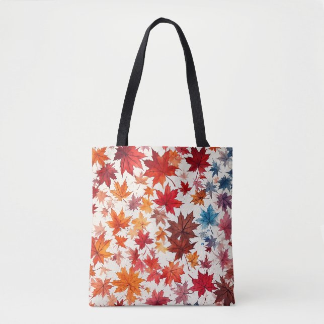 Artistic Autumn Leaf Tote Bag (Front)