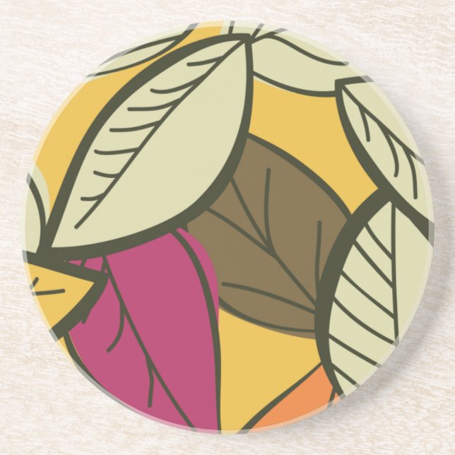 Artistic Autumn Leaves Coaster (Front)