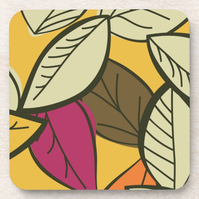 Artistic Autumn Leaves Coaster (Front)