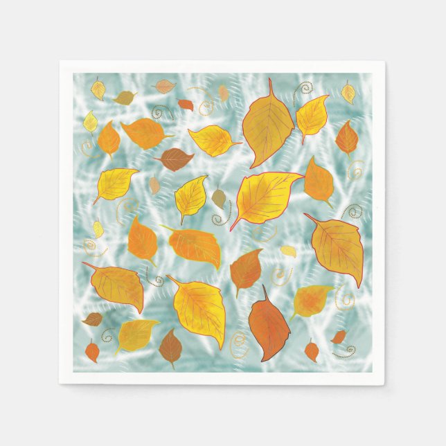 Artistic autumn leaves pattern napkin (Front)