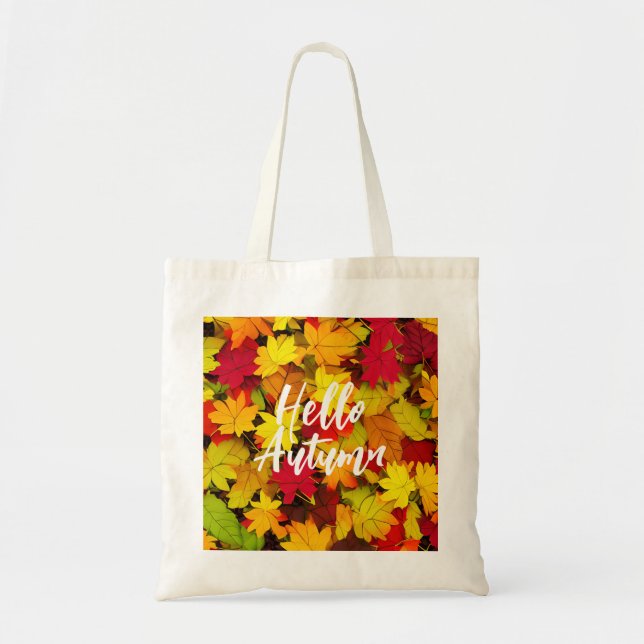 Artistic Autumn Leaves Pattern Tote Bag (Front)